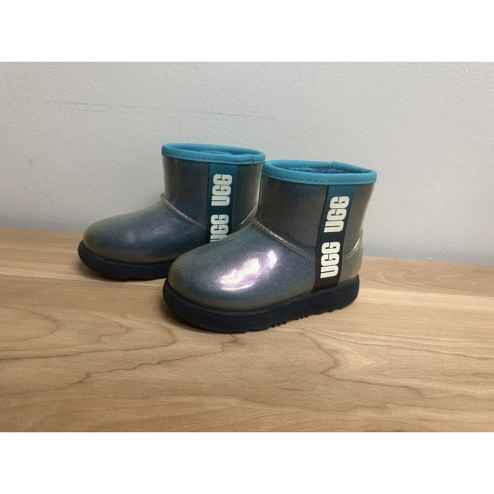 UGG Clear Mini II Blue Sheepskin Lined Waterproof Ankle Boot Toddler Size 10 Kid